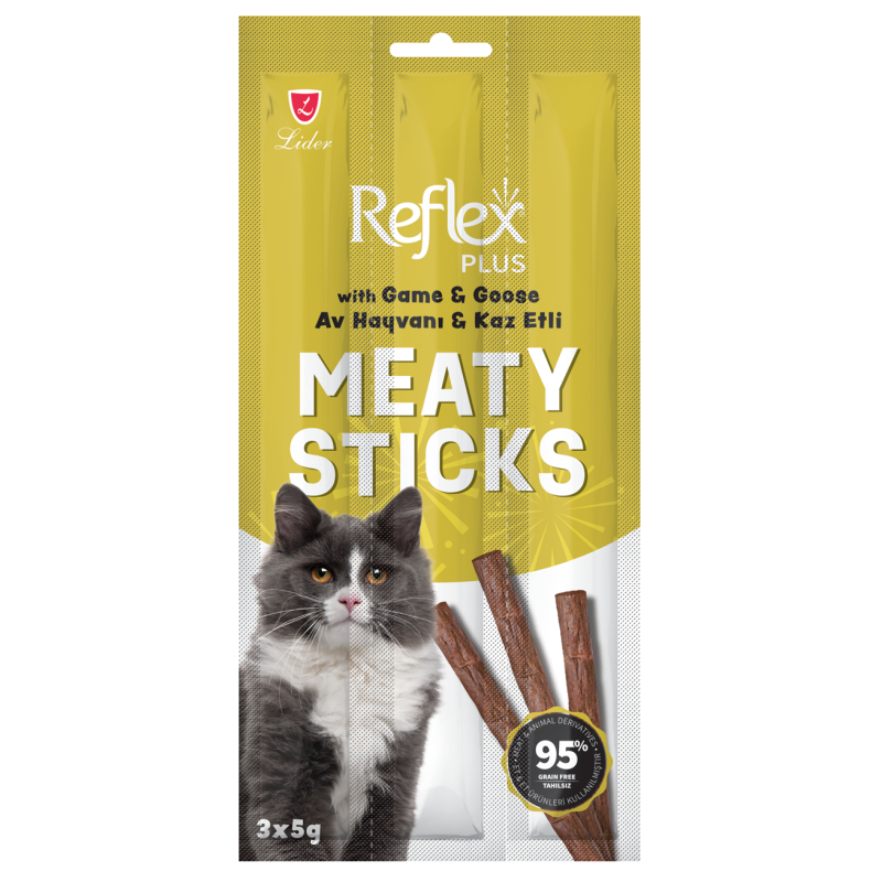 REFLEX PLUS 3'LÜ STİCK KEDİ KAZ ETLİ